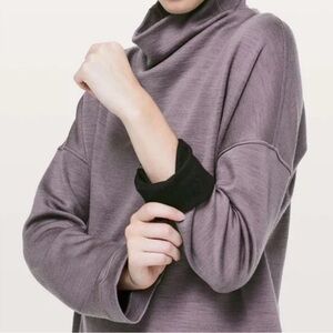 Lululemon Principal Dancer Funnel neck Merino Wool Top Lunar Rock Athleisure